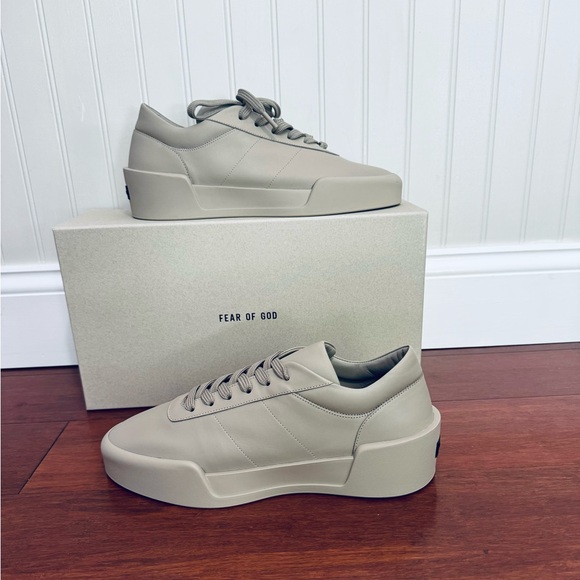 FEAR OF GOD Men's Aerobic Low top Leather Sneakers color: taupe Eu 46 US 13 - Picture 7 of 17